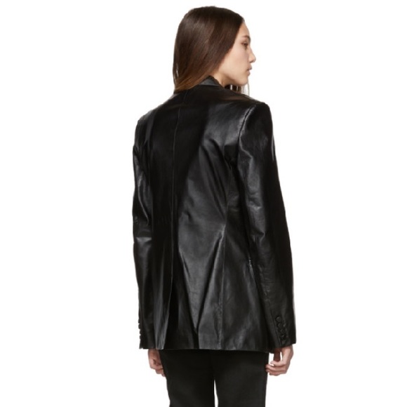 Helmut Lang Boyfriend Relaxed fit Leather Blazer - Picture 3 of 16